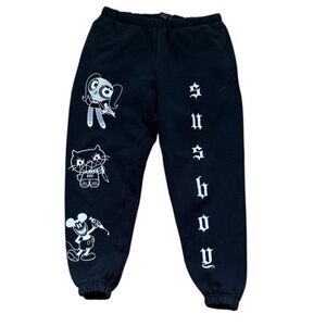 Sus Boy Black Grsphic Sweatpants Joggers Small Lil Peep